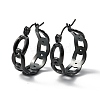 304 Stainless Steel Curb Chain Chunky Hoop Earrings for Women Ion Plating(IP) EJEW-P197-05EB-1