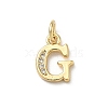 Brass Micro Pave Cubic Zirconia Charms KK-I382-03G-G-1