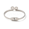 304 Stainless Steel Coil Swirl Open Cuff Bangle BJEW-G636-03-3