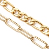 304 Stainless Steel Figaro Chain and Brass Paperclip Chain Bracelet Making AJEW-JB01567-3