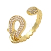 Brass Micro Pave Clear Cubic Zirconia Cuff Rings RJEW-U037-01G-4