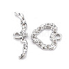 Brass Micro Pave Clear Cubic Zirconia Toggle Clasps KK-S356-580-NF-1