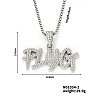 Street Style Sparkling Alloy Crystal Rhinestones Word PLUG Pendant Necklace UZ1980-2-1