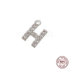 Real Platinum Plated Rhodium Plated 925 Sterling Silver Micro Pave Clear Cubic Zirconia Charms STER-P054-10P-H-1