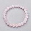 Natural Rose Quartz Stretch Bracelets G-N0272-01-6