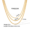 Stainless Steel Multi Layered Lock Chain Necklace for Stylish and Elegant Look HS5650-2-1