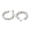 Non-Tarnish 304 Stainless Steel Rope Ring Stud Earrings EJEW-B026-21P-2