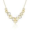 Real 18K Gold Plated Tin Alloy Cubic Zirconia Flower Bib Necklaces NJEW-BB02514-G-1