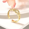 Rack Plating Brass Micro Pave Cubic Zirconia Cuff Finger Rings for Women RJEW-C117-01A-G-1