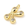 Rack Plating Brass Micro Pave Cubic Zirconia Pendants KK-A200-24G-K-2