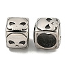316 Surgical Stainless Steel with Rhinestone Large Hole Cube Beads STAS-Q326-08AS-04-2