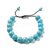 12.5mm Round Natural Turquoise Braided Bead Bracelets for Women Men BJEW-C060-01L-1