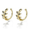 Brass Micro Pave Cubic Zirconia Cuff Earrings EJEW-S201-235B-G-NR-1