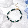 Natural Malachite Chip Beaded Bracelets for Women BJEW-JB11742-10-1