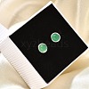 Natural Green Onyx Agate(Dyed & Heated) Ear Studs EJEW-L099-08P-2