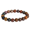 Natural Green Ocean Agate Round Stretch Bracelets for Women PW-WG91270-03-5