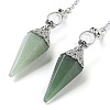 Natural Green Aventurine Hexagonal Pointed Dowsing Pendulums G-P552-05P-07-2