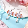 Handmade Glass Seed & Acrylic Beads Bowknot Dangle Earrings EJEW-MZ00298-4