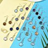 Hexagon Natural Mixed Stone Dangle Earrings EJEW-K298-01P-1