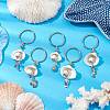 5Pcs 5 Styles Spiral Shell Keychain KEYC-JKC00870-01-2