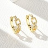 Brass Micro Pave Cubic Zirconia Hoop Earrings KK-CBA30C7-06G-1