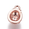 Brass Cubic Zirconia Charms ZIRC-O029-07RG-2