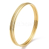 3Pcs Ion Plating(IP) 304 Stainless Steel Plain Bangles Set BJEW-G684-02A-G-1
