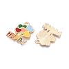 Light Gold Plated Alloy Enamel Pendants FIND-T009-04-RS-1