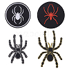 WADORN 4Pcs 4 Styles Halloween Spider Pattern Polyester Embroidered Iron on Cloth Patches FIND-WR0010-90-1