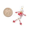Glass Seed Beaded Mushroom Human Pendants PALLOY-MZ00824-2