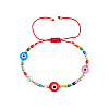 Handmade Lampwork & Glass & Brass Beads Braided Bead Bracelets OA0738-3-1