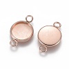 201 Stainless Steel Cabochon Connector Settings X-STAS-F191-15RG-C-1