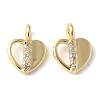 Brass Micro Pave Clear Cubic Zirconia Pendants KK-Q031-44G-03-1