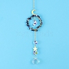 Glass & Brass Pendant Decorations HJEW-PW0002-08D-1