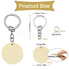 DIY Blank Flat Round Wooden Keychain Making Kits DIY-YW0008-89-2