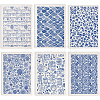 6Pcs 6 Styles Paper Ceramic Decals DIY-SD0002-07C-1