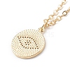 Brass Micro Pave Clear Cubic Zirconia Pendant Necklaces NJEW-JN03388-2