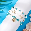 3Pcs 3 Styles Starfish Synthetic Magnesite & Turquoise Beaded Anklets AJEW-TA00030-3