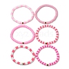 Handmade Polymer Clay Heishi Beads Stretch Bracelets Sets BJEW-JB05902-06-1