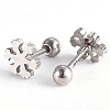 Tarnish Resistant 201 Stainless Steel Barbell Cartilage Earrings EJEW-R147-24-3