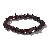Chips Natural Garnet Beaded Stretch Bracelets BJEW-JB01826-09-2