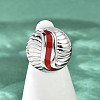 Flat Round 304 Stainless Steel Enamel Finger Rings for Women RJEW-G355-07P-02-3