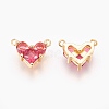 Brass Cubic Zirconia Charms X-KK-S340-12G-2