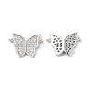 Brass Micro Pave Clear Cubic Zirconia Connector Charms KK-E068-VF247-1