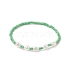 Glass Seed & Plastic Pearl Beaded Stretch Bracelet for Women BJEW-JB09226-4