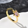 Brass Micro Pave Cubic Zirconia Finger Rings RJEW-H258-08G-1