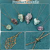 304 Stainless Steel Crystal Stone Cage Pendant Necklaces NJEW-PH01546-4