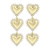 Rack Plating Heart Brass Pave Clear Cubic Zirconia Stud Earrings EJEW-Z059-05G-1