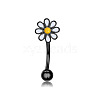 Flower 304 Stainless Steel Enamel Eyebrow Curved Barbell Rings WGE763A-01-1