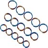 Olycraft 15Pcs 3 Styles Rainbow Color Titanium Alloy Split Rings FIND-OC0001-94-1